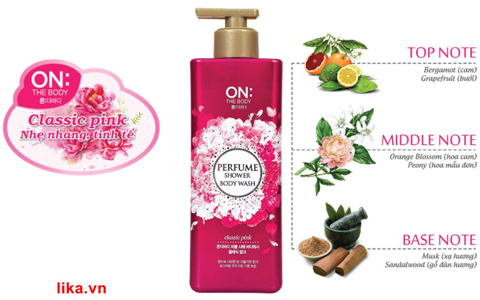 Sữa tắm on the body classic pink