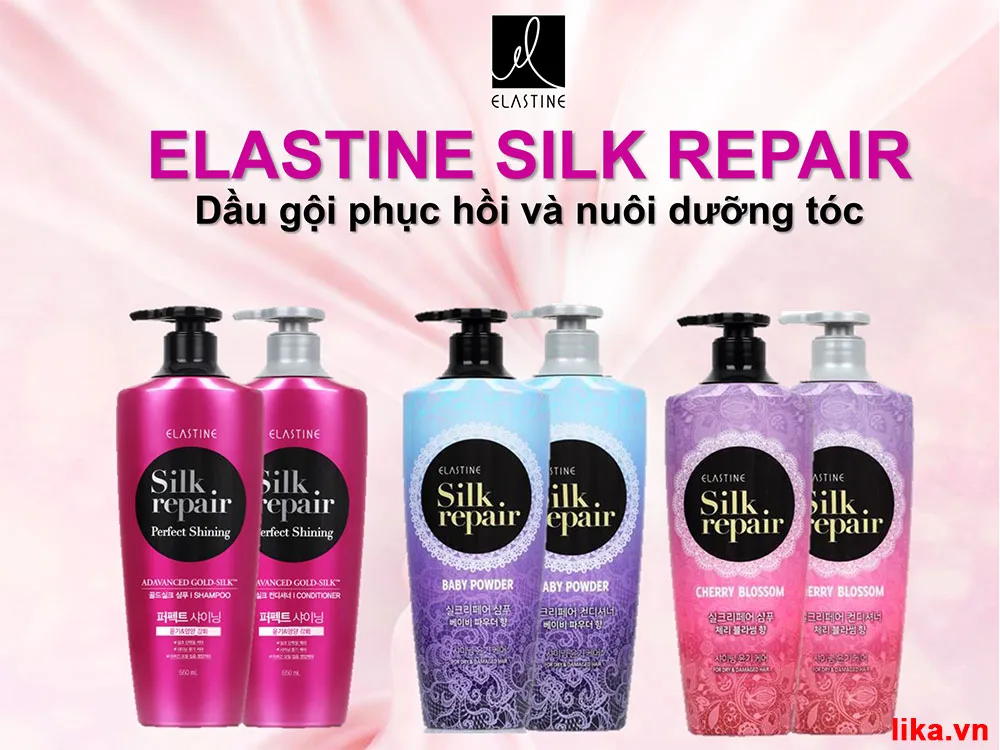 Kem xả Elastine Silk Repair Hương Hoa Anh Đào 550ml 4 Elastine Silk Repair