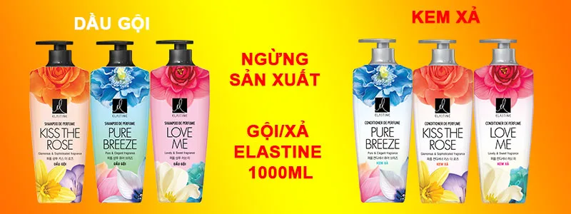 Dầu gội nước hoa Elastine Love Me 1000ml 7 Dầu gội kem xả Elastine 1000ml