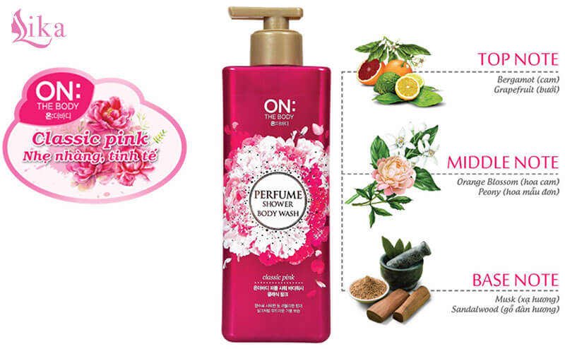 Sữa tắm On the body Perfume Classic Pink Hàn Quốc