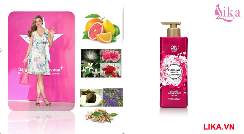 Sữa tắm on the body Perfume Classic Pink Hàn Quốc