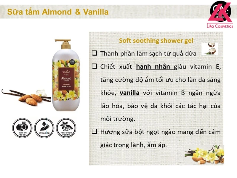 Sữa tắm On The Body Natural Almond & Vanilla