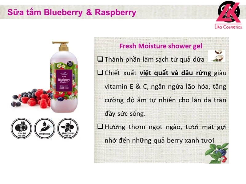 Sữa tắm On The Body Natural Blueberry & Raspberry