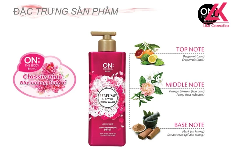 Sữa tắm on the body Perfume Classic Pink