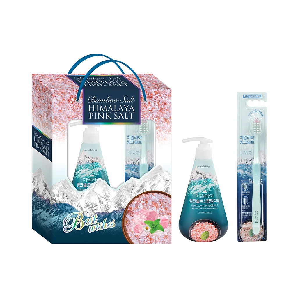 Hộp Quà Kem Đánh Răng Hymalaya Pink Salt Pump 285g
